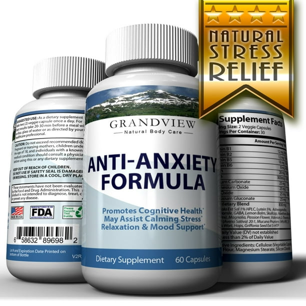 Grandview Natural Body Care Natural Anxiety Formula, Stress Relief