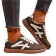 thumbnail image 3 of HTHLVMD Women's Casual Sneakers, Suede Sport Shoes, Everyday Walking Shoes, Women's Retro Gum Sole Fashion Sneakers Casual Retro Walking Shoes-Gum Sole Casual Tennis-Anti Slip Trainers, Brown 8.5, 3 of 5