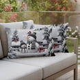 thumbnail image 4 of Grey Christmas Outdoor Pillow Covers 20"x12" Set of 2, Waterproof Throw Pillow Covers for Patio Furniture, Snowman Xmas Tree Snowflake Birds Decorative Cushion Pillowcases for Garden Porch Couch Sofa, 4 of 9