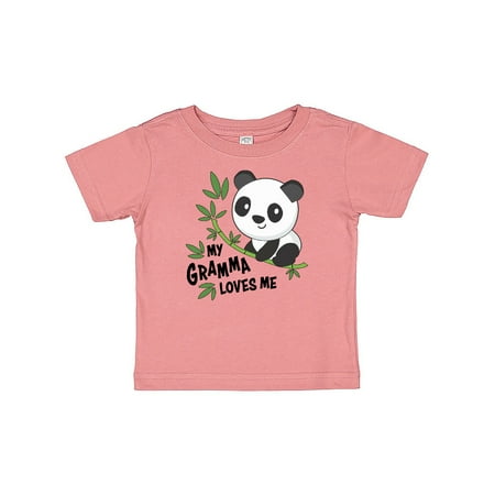 

Inktastic My Gramma Loves Me- cute panda Gift Baby Boy or Baby Girl T-Shirt