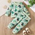 thumbnail image 4 of MEZZALL Boys St. Patrick's Day Outfit Casual Gren Print Long Sleeve Hoodie Sweatshirt Tops And Jogger Pants Two Piece Kids Holiday Party Wear Soft Children Fashion Clothes Sets, 4 of 8