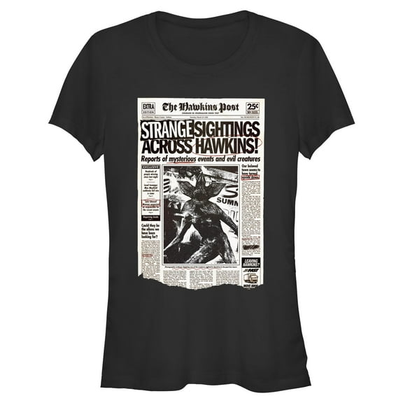 Netflix Juniors' Stranger Things Mysterious Sightings Across Hawkins T Shirt