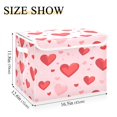 thumbnail image 3 of 16.5x12.6x11.8in Foldable Flip-Top Storage Bin, Dustproof Magic Tape Closure, Ideal for Home & Toy Organization，Heart, 3 of 7