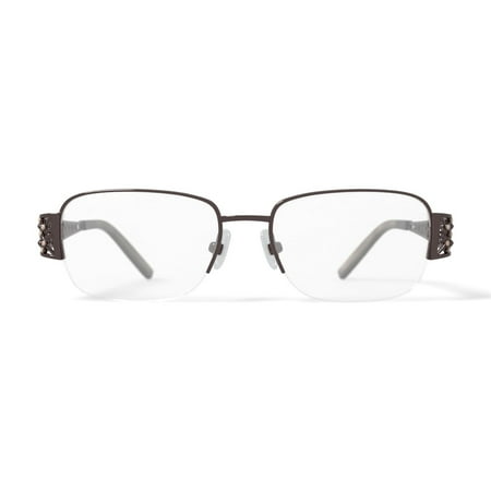 Luxe Women's WLO320 Square Square Prescription Eyeglasses with Case, Brown