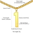thumbnail image 3 of FindChic 0 to 9 Sports Number Necklace for Men Stainless Steel Chain 14K Gold Plated Pendants Jewelry Gifts for Birthday Christmas, 3 of 9
