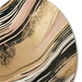 thumbnail image 3 of Designart "Golden Essence Embracing Lines II" Abstract Marble Metal Round Wall Art, 3 of 5