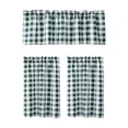 thumbnail image 2 of Gumesh 3 Piece Semi Kitchen Curtains - Light Filtering Buffalo Plaid Tier and Valance Window Curtains Set,Green and White, 54 W x 18 L (1 Panel) + 28 W x 39 L (2 Panels), 2 of 6