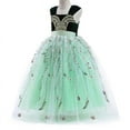 thumbnail image 3 of Girl Princess Anna Tulle Dress Green Sleeveless Party Costume Christmas Birthday Cosplay Dress Up 2-9Y, 3 of 6