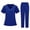 Royal Blue, variant on Fgvctg Scrubs for Women Plus Size Scrubs Stretchy V-Neck Scrub Pants and Tops Nursing Top Medical Uniforms Tall Scrubs Gray XL