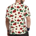 thumbnail image 2 of Wukai Rose Flowers Print Men's Short-Sleeved Mesh T-Shirt,Quick-Dry Short Sleeve Workout T-Shirt-XX-Large, 2 of 8