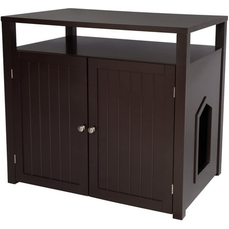 UPC: 0840102191837 | Arf Pets Hidden Kitty Covered Litter Box Enclosed Tower For Cat  Large Box House with Table