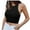 Black, variant on Lindreshi Crop Tops for Women Casual Women's Sleeveless Solid Round Neck Tops Ladies Blouse Crop Vest