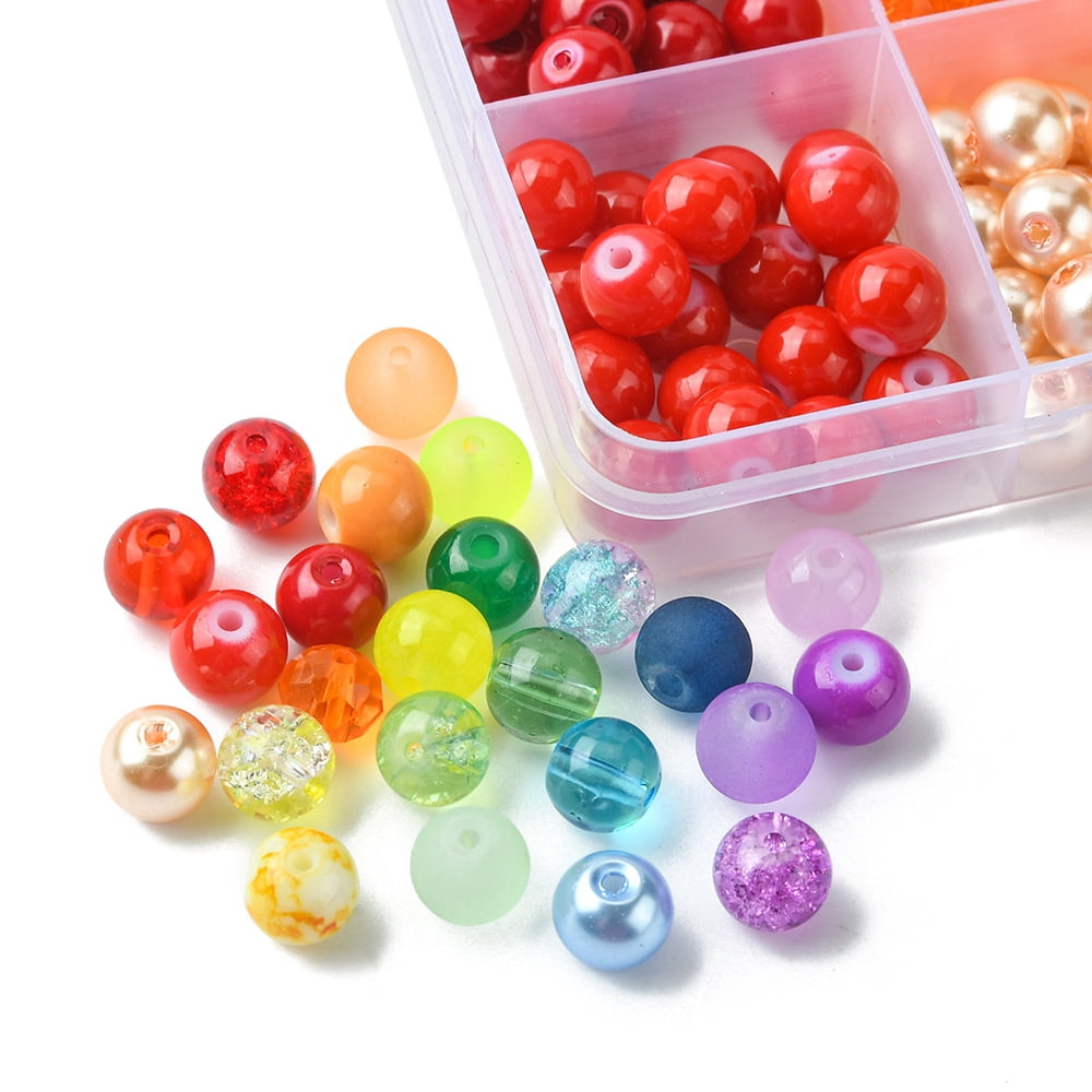 DIY Stretch Bracelet Making Kit Including Glass Round Beads Elastic Thread Mixed Color 480Pcs/set