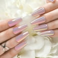 thumbnail image 5 of Hypnaughty 24 Pcs Mauve Chrome Coffin Medium Long Press On Nails and Glue Reflective Mirror False Nails, 5 of 6