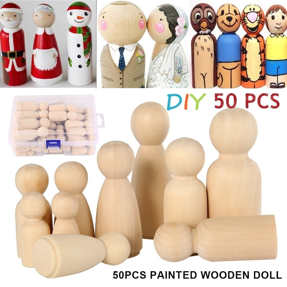 Unfinished Wooden Peg Doll Bodies Great for Arts and Crafts Man 35mm Decorative Wooden Peg Doll People Set of 20