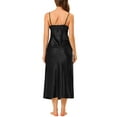 thumbnail image 3 of Unique Bargains Women's Satin Pajama V Neck Sexy Nightdress Soft Midi Lounge Dress, 3 of 5