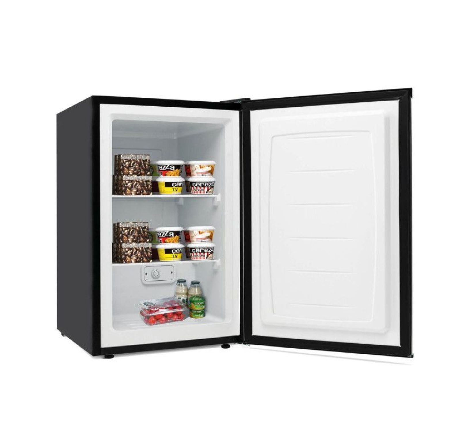 Compact Upright Freezer 3.0 cu ft - Stainless Steel Door - Mini Freezer - Adjustable Temp Control - Space Saving - Manual Defrost