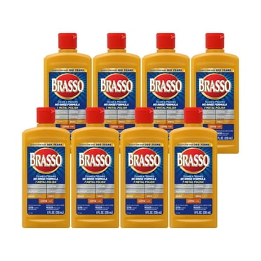 Brasso Metal Polish, 8 oz Bottle for Brass, Copper, Stainless, Chrome, Aluminum, Pewter & Bronze, 8 oz (Pack of 8)