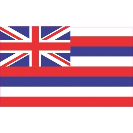 State Flag Bumper Sticker - 5inx3in Hawaii Hawaiian State Flag Bumper Sticker Decal Window Stickers Car Decals