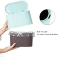 thumbnail image 4 of Bote de basura de escritorio pequeño con tapa con botón para oficina, baño, cocina y dormitorio, almacenamiento de comida para mascotas (azul claro), 4 of 5