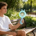 thumbnail image 3 of ICQOVD Portable Fan Rabbit Shape Handheld Led Fan Usb Three Speed Adjustable Angle Portable Cooling Fan, 3 of 6