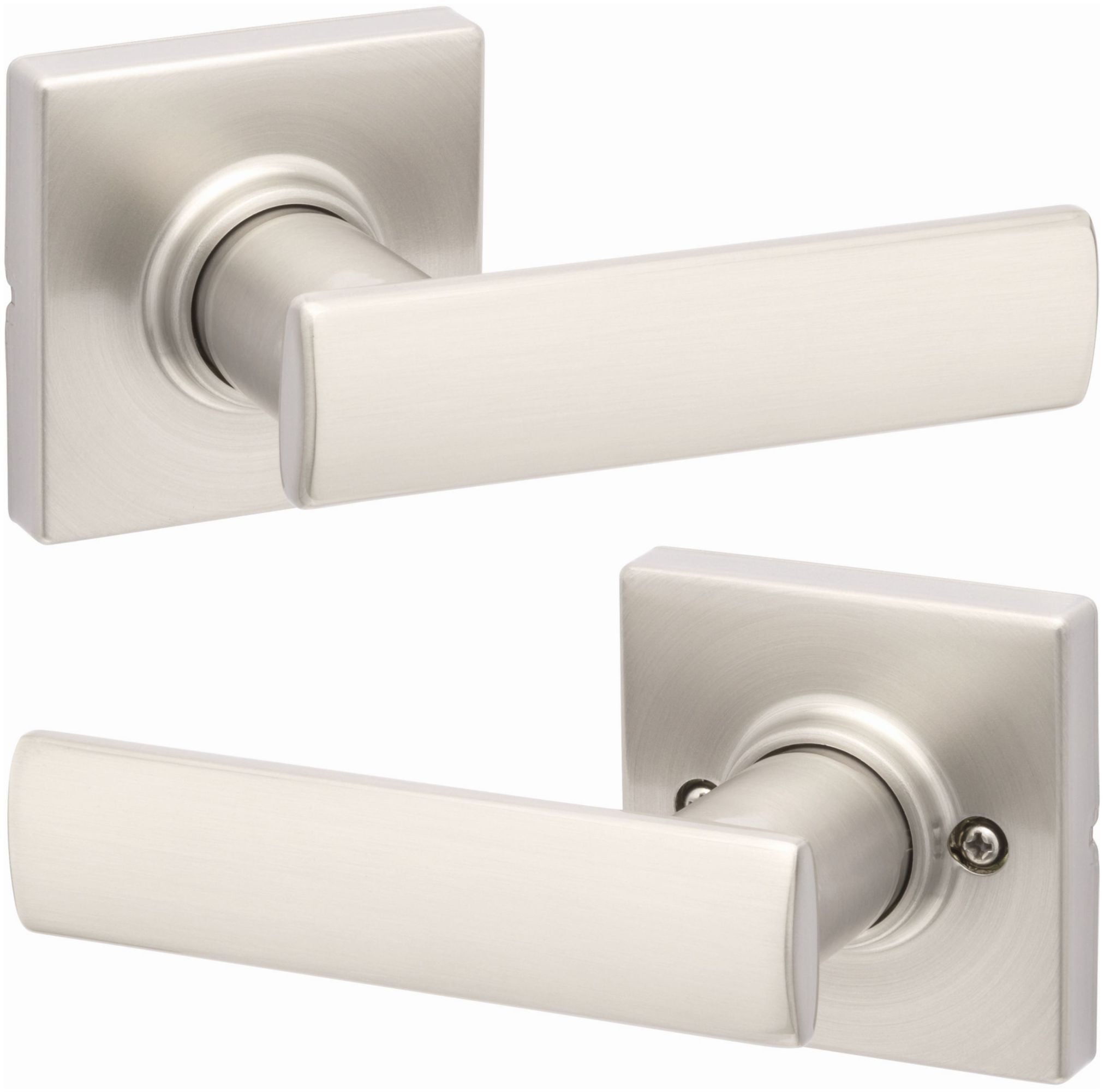 Kwikset Breton Square Hall/Closet Lever Door Handle Sets featuring