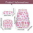 thumbnail image 3 of Strawberry Print Backpack Aesthetic Nylon Rucksack Cute Backpack Set Casual Daypack, 3 of 6