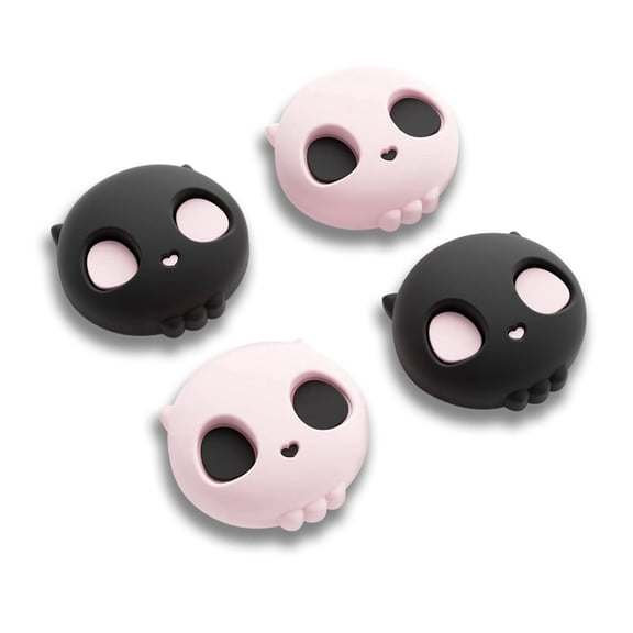 GeekShare Thumb Grip Caps Soft Joystick Cover Compatible with Switch 2 Sweet Skull Pink Black 4PCS
