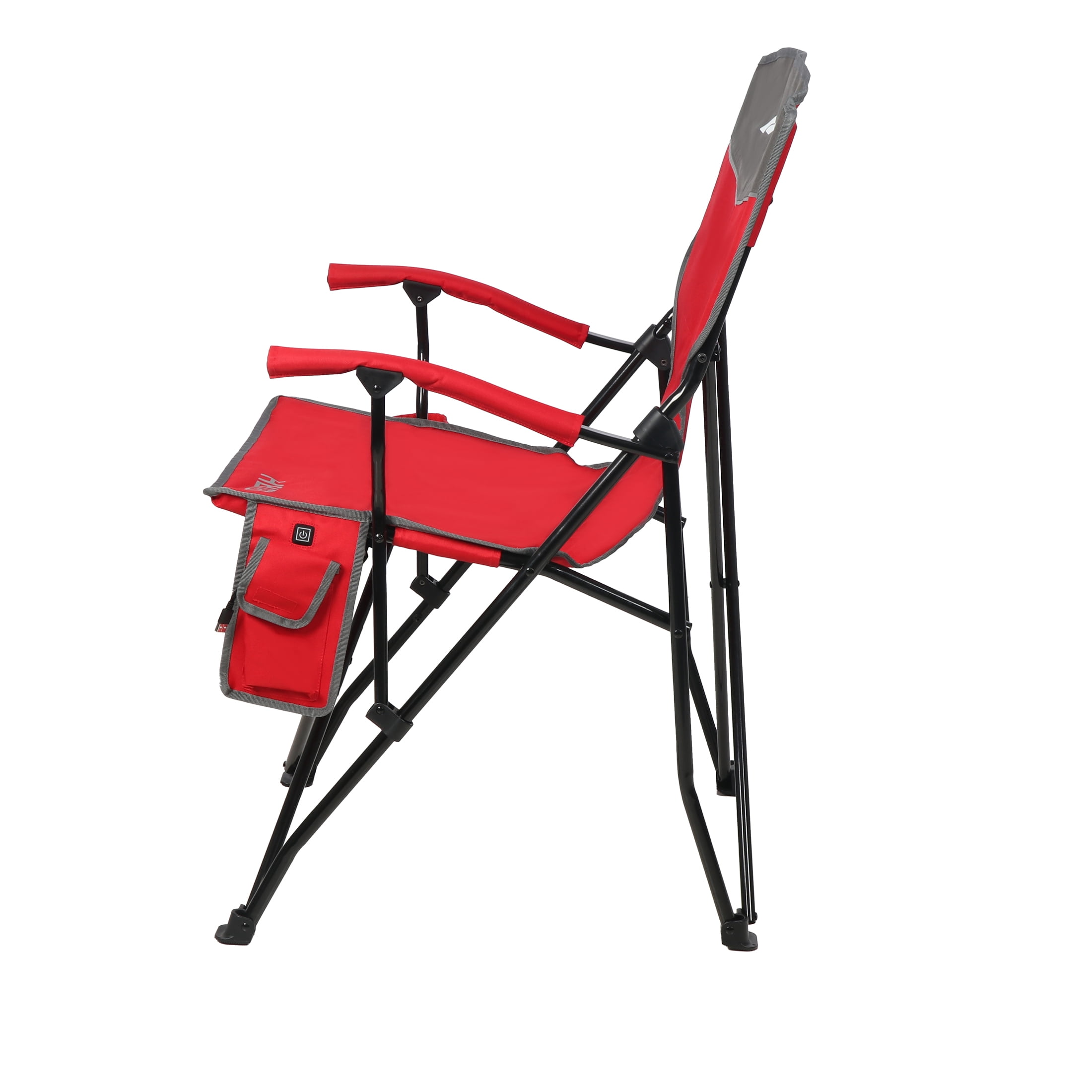 Ozark Trail Hard Arm Heated Chair, Red