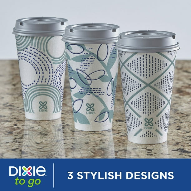 Dixie® To Go 16 oz. Paper Cup with Leak-Resistant Lid, 75 ct