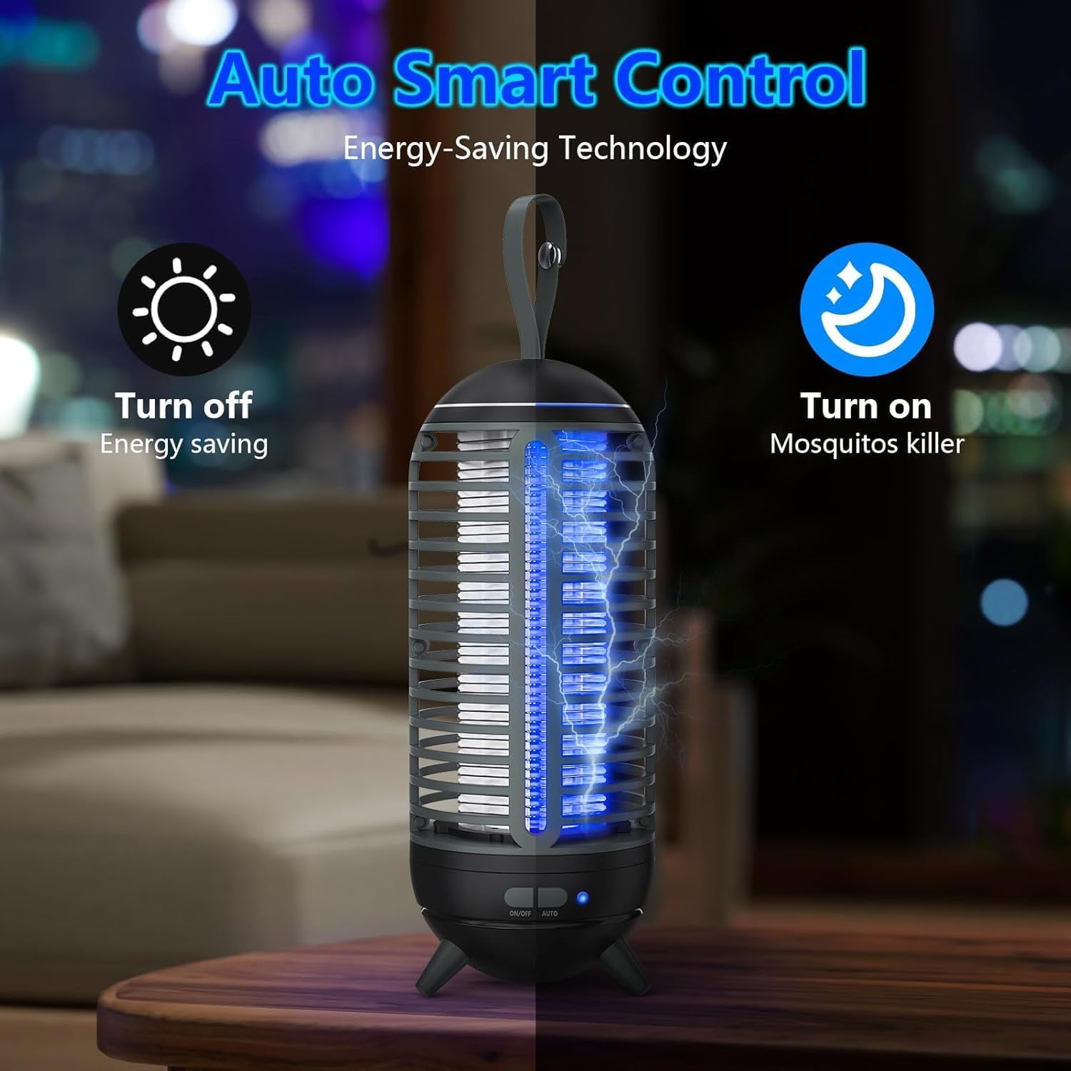 Cordless Bug Zapper Outdoor Rechargeable 2 in 1 Wireless Mosquito Killer Lamp 2500mAh Bug Zapper Electric Trap Ideal Fly Zapper Indoor for Patio, Home, Backyard, Yard, Garden, Campsite (Black)