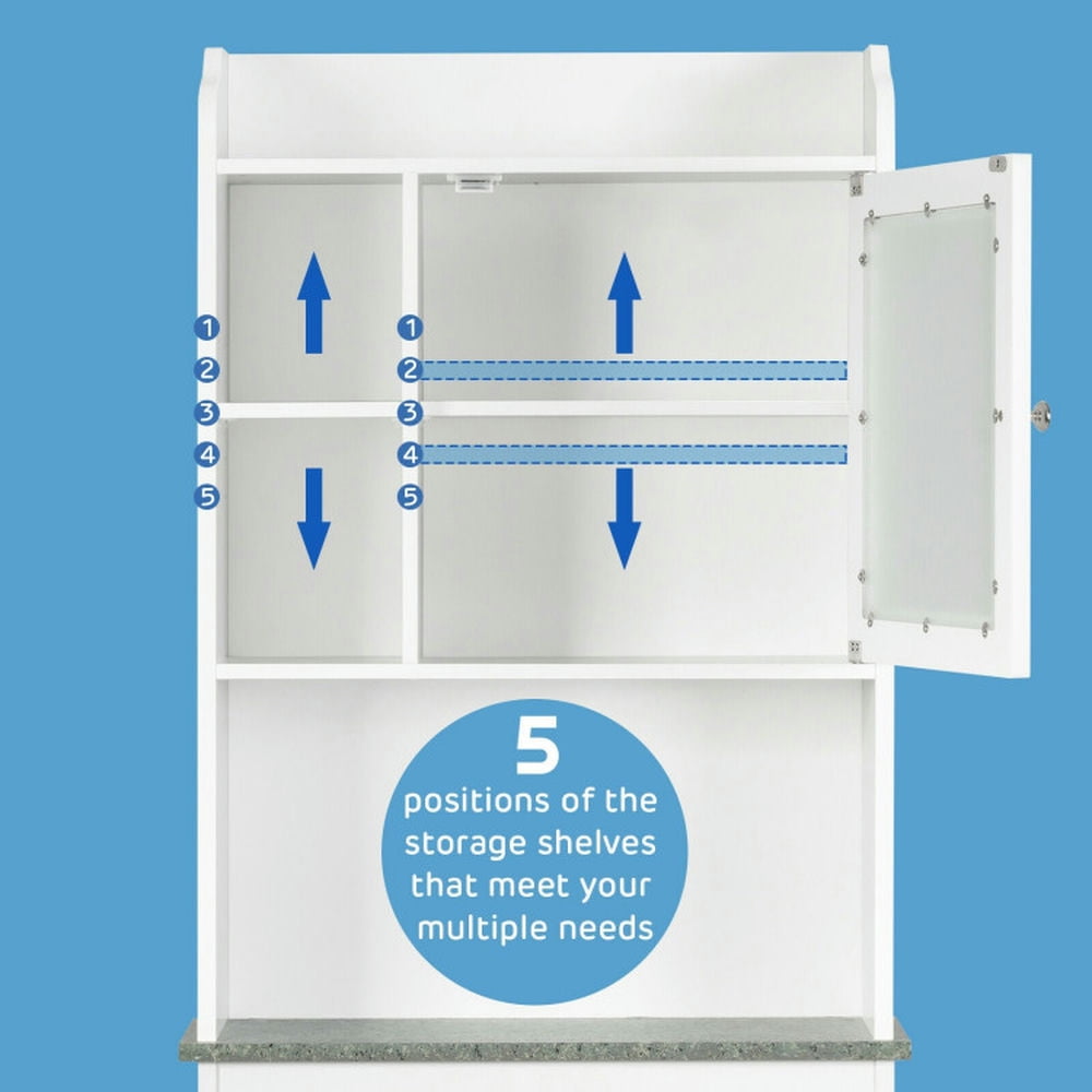 Finihen Toilet Storage Cabinet, Bathroom Cabinet Organizer, Bathroom Space Saver Over-the-Toilet Cabinet, for Bathroom, White