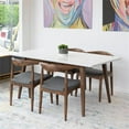 thumbnail image 2 of Birdie Modern Solid Wood Walnut Dining Room & Kitchen Table and Chair Set of 4, 2 of 3
