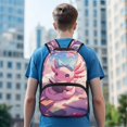 thumbnail image 3 of KUIFORTI Axolotl Bow Kids School Backpack Polyester Large Capacity Bookbag with Multiple Organizer Pockets for Elementary Middle Daily Use Back to School Gifts for Girls, 3 of 7