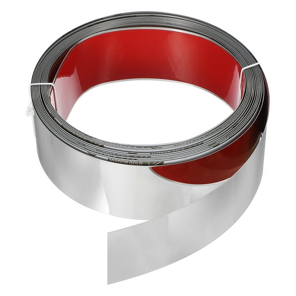 Uxcell Metal Wall Trim 26.2ft x 2.36" Peel and Stick Stainless Steel Trim, Silver