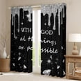 thumbnail image 2 of Homewish Glitter Ice Cream Drip Kitchen Curtains for Girls, With God All Things Are Possible Print Black Out Curtains Pack of 2 (42x63 Each), Gray Black, 2 of 5