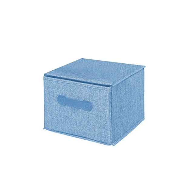 Youkk Cotton Linen Hanging Closet Multi Layers Pockets Clothes Organizer Bag Folding Shelves Dual Hooks Wardrobe Sorting Rack Blue Drawer