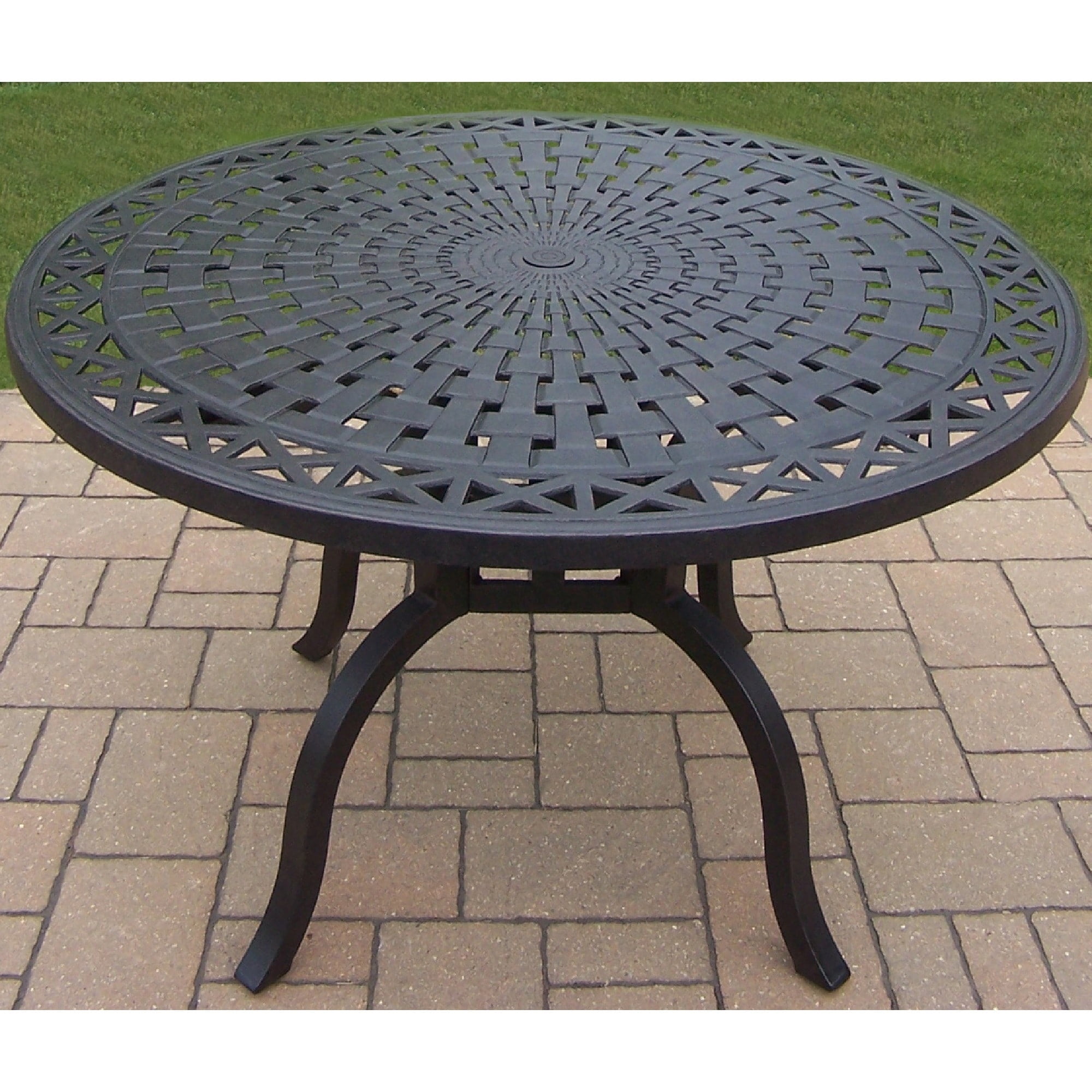Oakland Living Corporation Buckingham Cast Aluminum 48 Inch Round Dining Table Com Oakland Living Corporation Buckingham, 48 Inch Round Dining Table And Chairs
