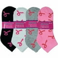 thumbnail image 3 of 12-Pairs Women's Ankle Athletic Low Cut Socks Colorful Solid Lightweight Casual Socks Pink Ribbon, 3 of 3