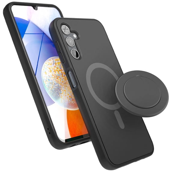 Encased Magnetic Samsung Galaxy A14 5G Case with Phone Grip Kickstand - Compatible with MagSafe Accessories (Black)