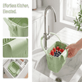 thumbnail image 3 of Sink Strainer Basket, Upgrade Foldable Hanging Sink Drain Basket | No-drill removable sink filter basket for food scraps, produce rinsing, leftover draining and daily cleanup 6.69×4.92×2.95" Green, 3 of 9