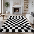 thumbnail image 1 of Washable Checke Rug x Low Pile Area Rug for Living Room Bedroom Nursery Modern Neutral Farmhouse Checkerboard Carpet Pet Kid Friendly, 1 of 9