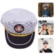 thumbnail image 3 of 1pc Sombrero de Capitán Marino Gorra de Rayas Azules Cosplay Sombrero de Capitán Adulto Estilo Manian para Adultos (Adultos 58cm Ajustable), 3 of 6
