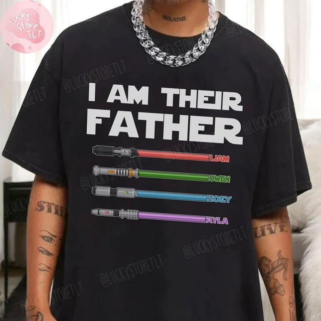 Custom Star Wars Shirt, Personalized I Am Their Father Shirt, Custom Dad Shirt with Light - As Picture - 4XL