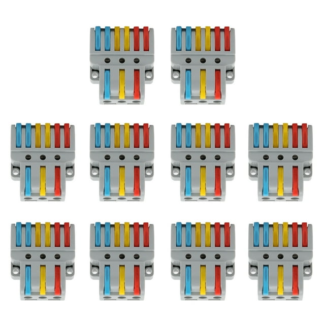 3-in-6-out 250V 32A Wear Resistant 10Pcs Wire Block Clamp Terminal, Easy To Plug LT-633 Impact Resistant Home For Wire Spice