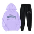 thumbnail image 2 of Brooklyn Hoodie and Sweatpants Set for Women Fall Winter Hooded Sweatshirt and Jogger 2 Piece Set Women's Tracksuit, 2 of 6