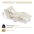 thumbnail image 4 of NBLDGT Chaise Lounge Chair for Living Room, Modern Upholstered Recliner Sofa, Tufted Velvet Accent Lounger with Curved Back, Comfortable Lazy Chair for Bedroom, Apartment (Beige), 4 of 11