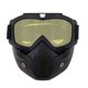 thumbnail image 3 of Gafas de motociclista de vidrio con mascarilla extraíble,gris,11 Afortunado Sencillez, 3 of 5