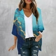 thumbnail image 2 of DDAPJ pyju 3/4 Sleeve Cardigans for Women Lightweight Open Front Casual Blouse Tops Vintage Floral Print Chiffon Kimono Cardigan Prime Sales Sky Blue S, 2 of 6