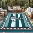 thumbnail image 2 of Teal Blue Anchor Outdoor Rug for Patio/Deck/Porch, Non-Slip Large Area Rug 3 x 5 Ft, Nautical Summer Beach Coastal Ocean Indoor Outdoor Rugs Washable Area Rugs, Reversible Camping Rug Carpet Runner, 2 of 8